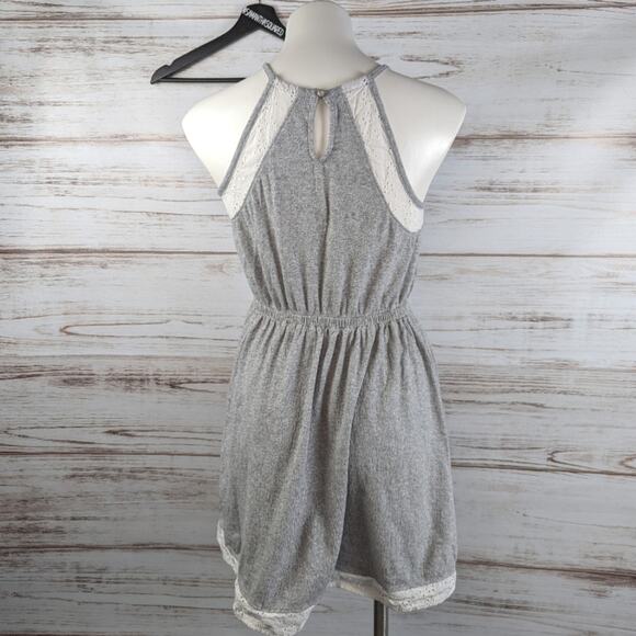 So Juniors Eyelet Lace Gray Sundress Halter Sz XXL 16 - Picture 2 of 7